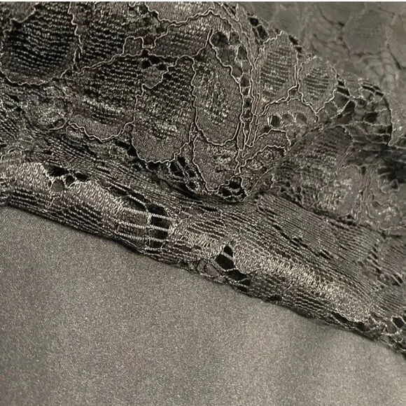 NWT Laundry by Shelli Segal Black Lace Collared Lined Top Women Size M - Picture 9 of 13